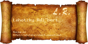 Lehotzky Róbert névjegykártya